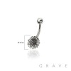 316L SURGICAL STEEL SUNFLOWER NON DANGLE BELLY BUTTON NAVEL RING 